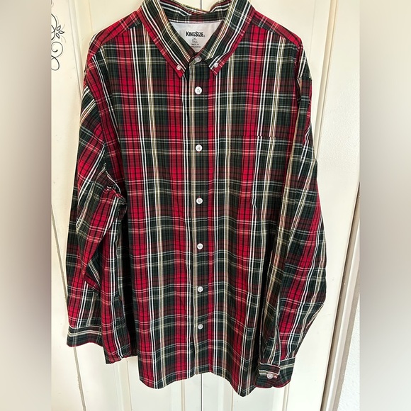 King Size Big and Tall Long Sleeve Plaid Shirt size 2XL Tall - Picture 1 of 10